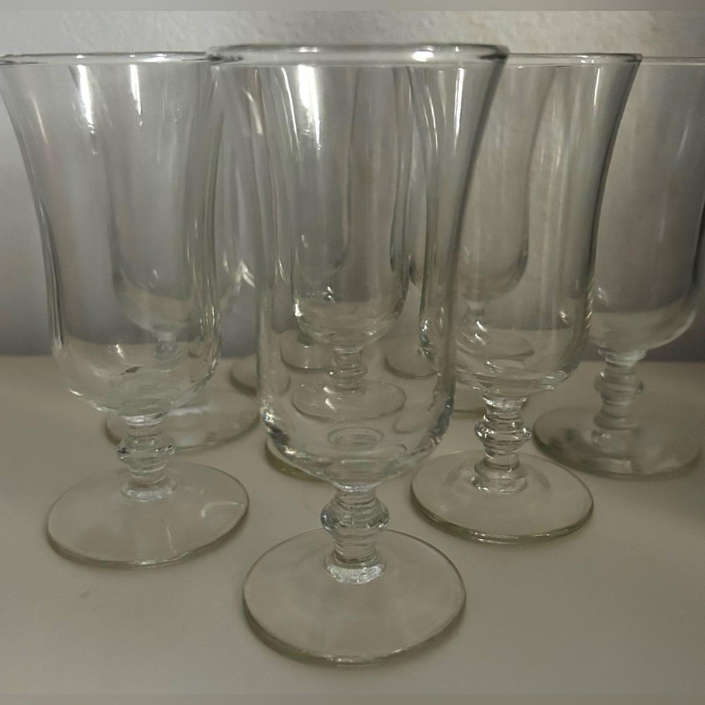 8 vintage Libbey, cordial glasses. 5.25” (Georgian) “Parfait glasses”